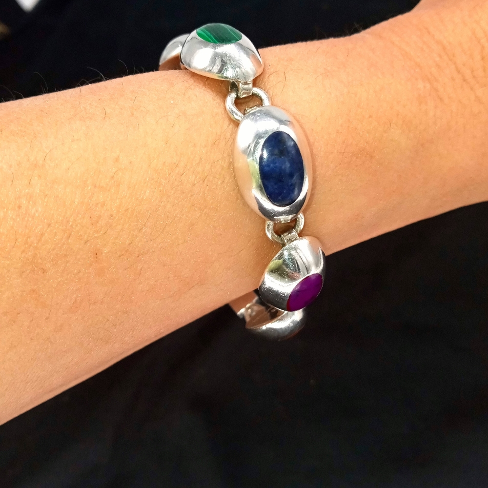 Sterling Silver Stone Bracelet